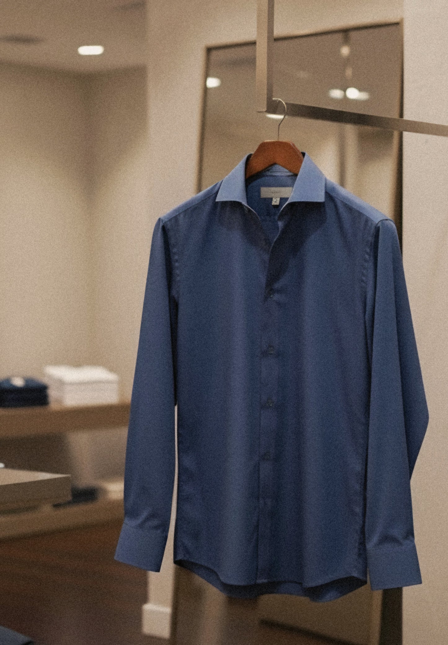 Navy Blue - Chambray denim shirt