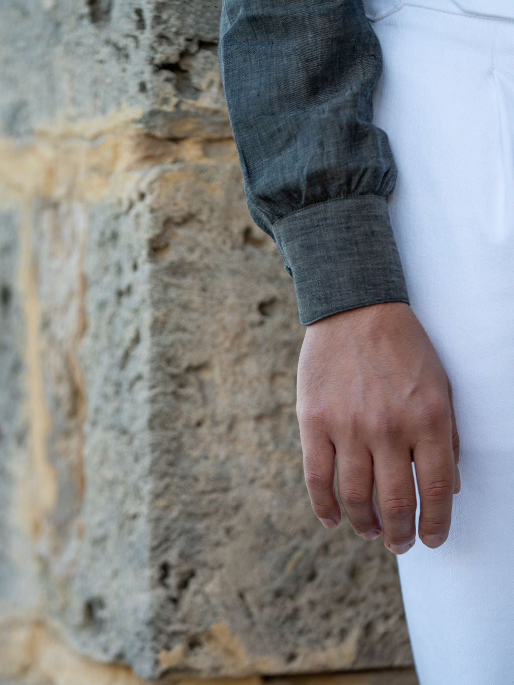 Olive green - linen shirt